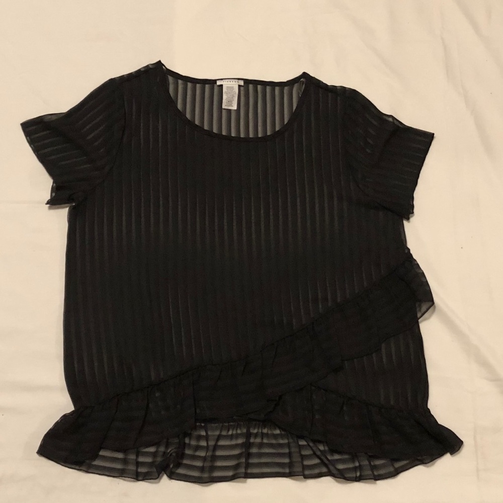 Sheer Vertical Striped Blouse